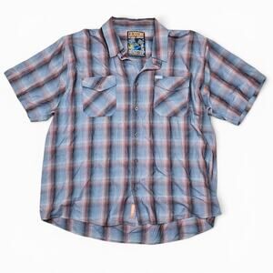 DIXXON FLANNEL COMPANY Dragstrip Plaid Shirt Men's 4XL Bamboo Biker Mechanic